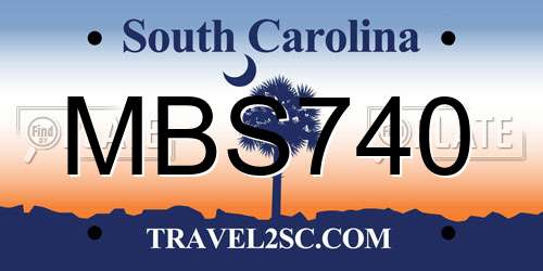MBS740 South Carolina License Plate