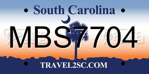 MBS7704 South Carolina License Plate