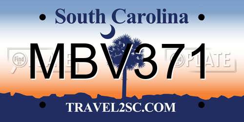 MBV371 South Carolina License Plate