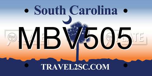 MBV505 South Carolina License Plate
