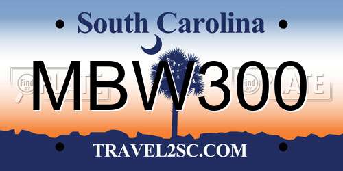 MBW300 South Carolina License Plate
