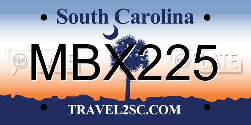 MBX225 South Carolina License Plate