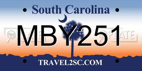 MBY251 South Carolina License Plate