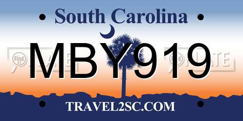 MBY919 South Carolina License Plate