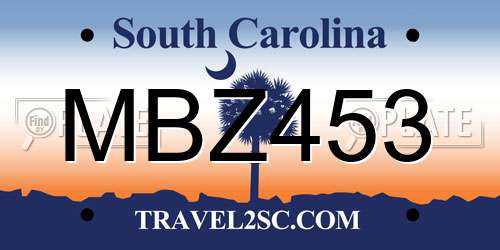 MBZ453 South Carolina License Plate