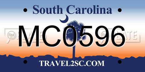 MC0596 South Carolina License Plate