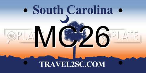 MC26 South Carolina License Plate