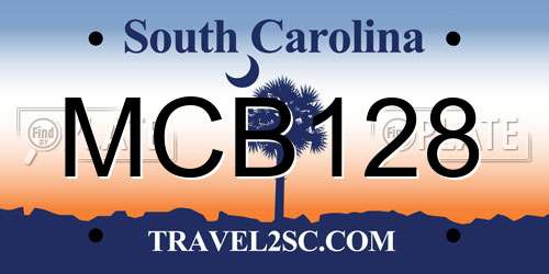 MCB128 South Carolina License Plate