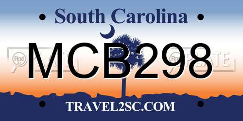 MCB298 South Carolina License Plate