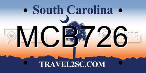 MCB726 South Carolina License Plate