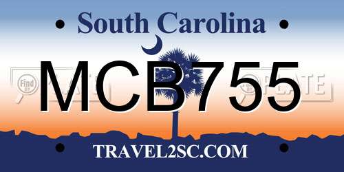 MCB755 South Carolina License Plate