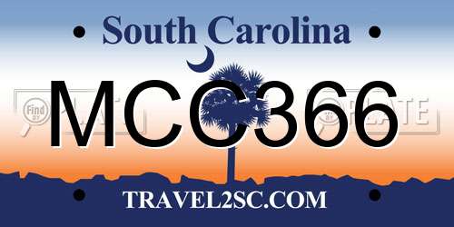 MCC366 South Carolina License Plate