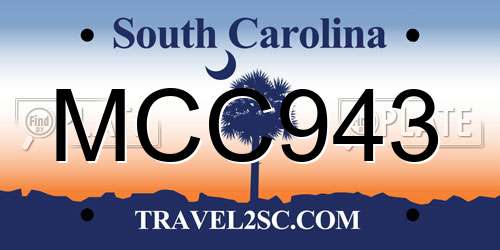 MCC943 South Carolina License Plate
