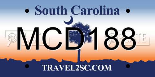 MCD188 South Carolina License Plate