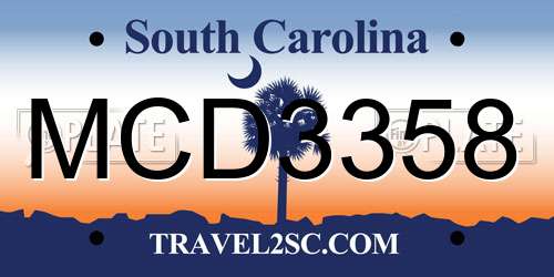 MCD3358 South Carolina License Plate