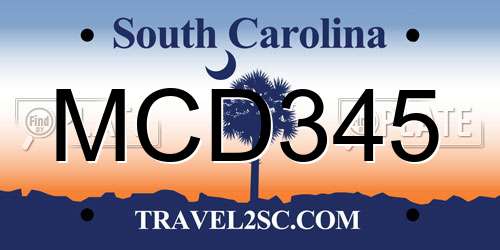 MCD345 South Carolina License Plate