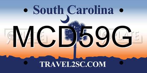 MCD59G South Carolina License Plate