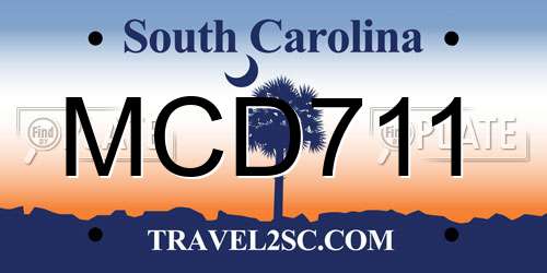MCD711 South Carolina License Plate