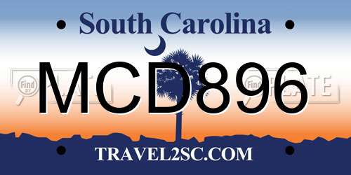 MCD896 South Carolina License Plate