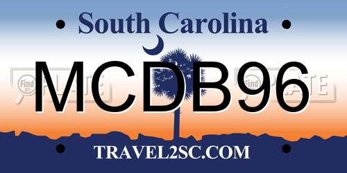 MCDB96 South Carolina License Plate