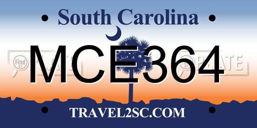 MCE364 South Carolina License Plate
