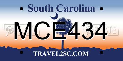 MCE434 South Carolina License Plate