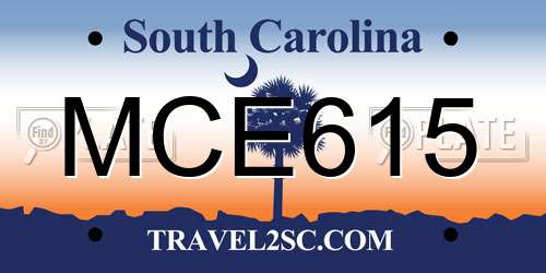 MCE615 South Carolina License Plate