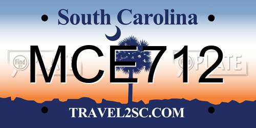 MCE712 South Carolina License Plate