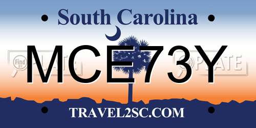 MCE73Y South Carolina License Plate