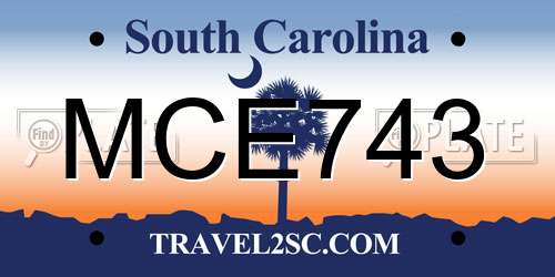 MCE743 South Carolina License Plate