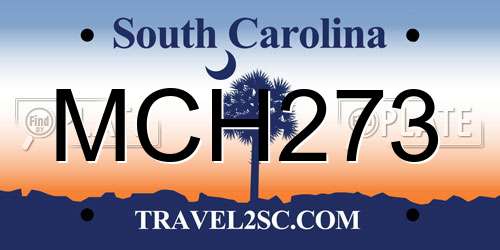 MCH273 South Carolina License Plate