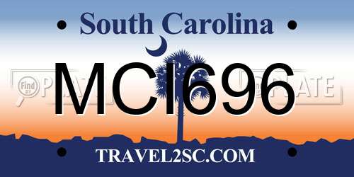 MCI696 South Carolina License Plate