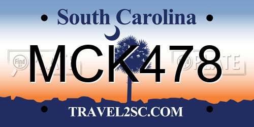 MCK478 South Carolina License Plate