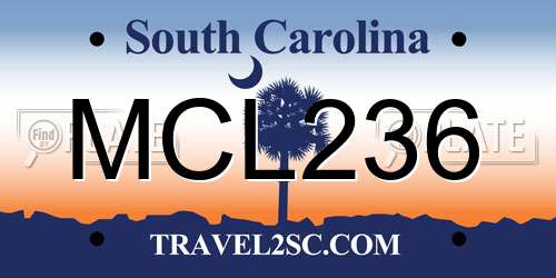 MCL236 South Carolina License Plate