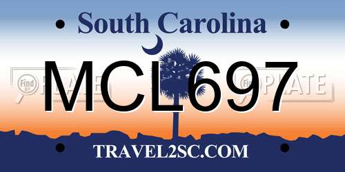 MCL697 South Carolina License Plate