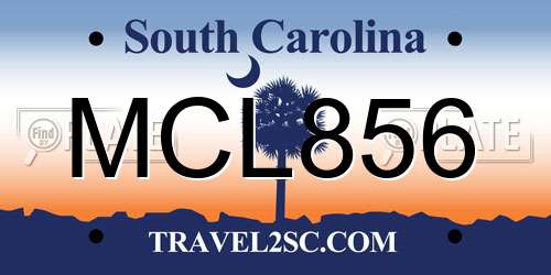 MCL856 South Carolina License Plate