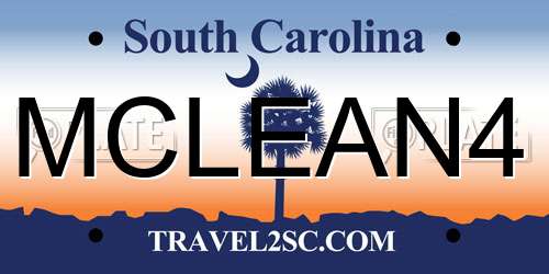 MCLEAN4 South Carolina License Plate