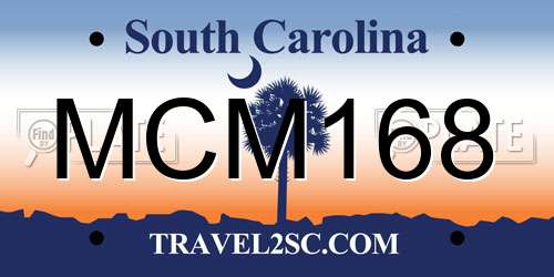 MCM168 South Carolina License Plate