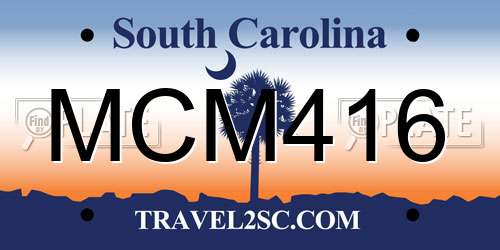 MCM416 South Carolina License Plate