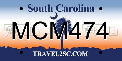 MCM474 South Carolina License Plate