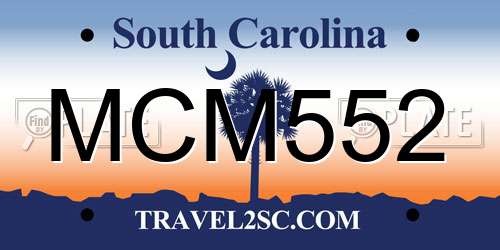 MCM552 South Carolina License Plate