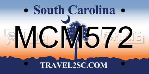 MCM572 South Carolina License Plate