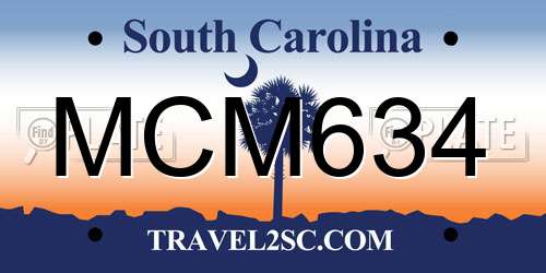 MCM634 South Carolina License Plate