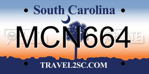MCN664 South Carolina License Plate