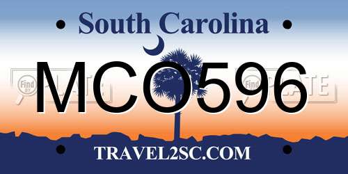 MCO596 South Carolina License Plate