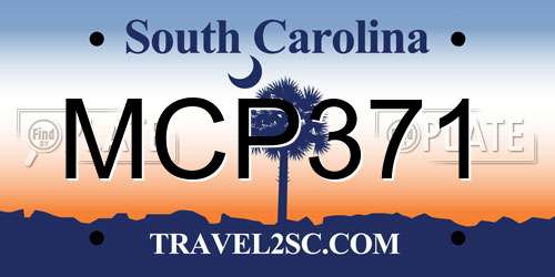 MCP371 South Carolina License Plate