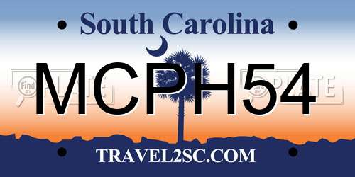 MCPH54 South Carolina License Plate