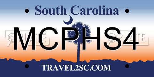 MCPHS4 South Carolina License Plate