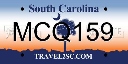 MCQ159 South Carolina License Plate