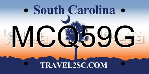 MCQ59G South Carolina License Plate